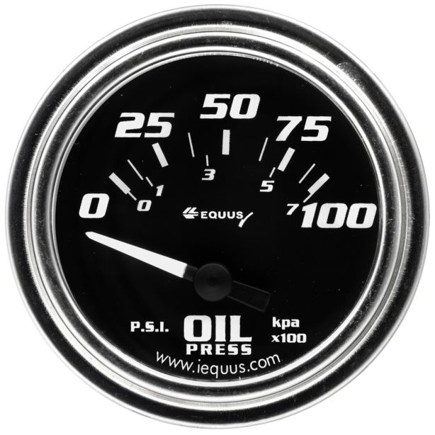 2.0 Dia Oil Pressure Gauge Chrome  0-100psi EQUUS E7264