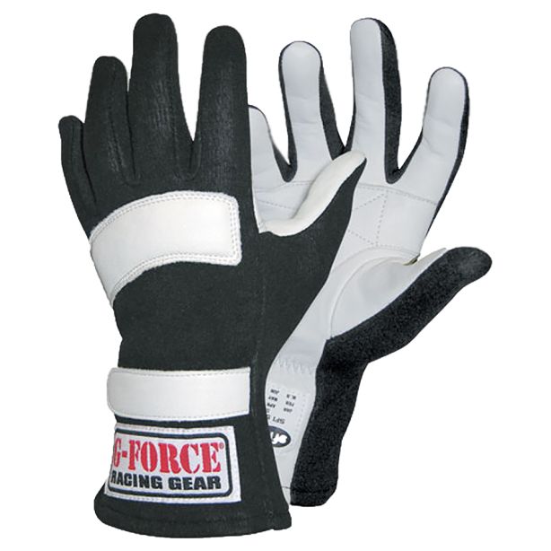 G5 Racing Gloves Large Black G-FORCE 4101LRGBK