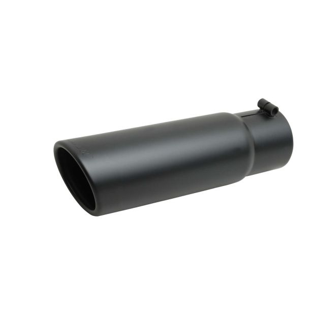 Black Ceramic Rolled Edg e Angle Exhaust Tip GIBSON EXHAUST 500641-B