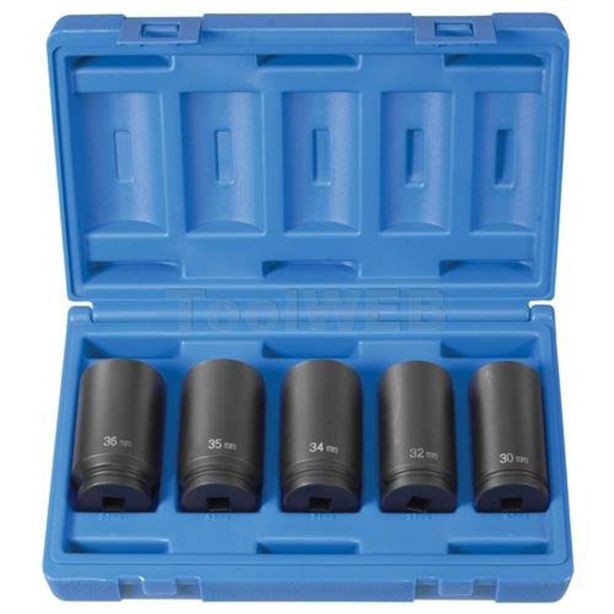 1/2" DR 5 PC SPINDLE NUT SET Grey Pneumatic 1705SN