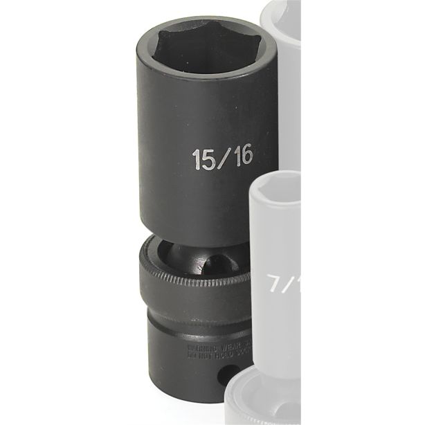 SOC 15/16 1/2D IMP UNIV 6PT DP BLK Grey Pneumatic 2030UD