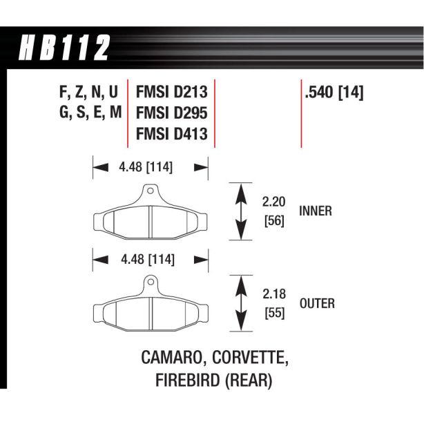 Performance Street Brake Pads (4) HAWK BRAKE HB112F.540