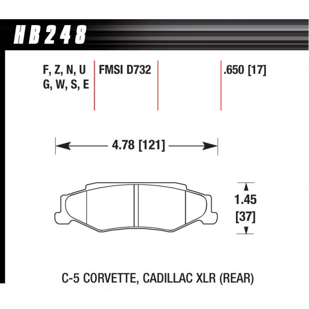 Performance Street Brake Pads (4) HAWK BRAKE HB248Z.650