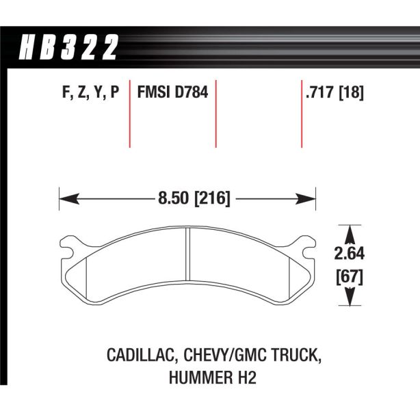 Performance Street Brake Pads (4) HAWK BRAKE HB322P.717