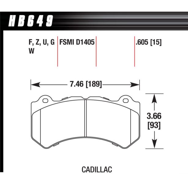 Brake Pads GM / Dodge Front Ceramic HAWK BRAKE HB649Z.605
