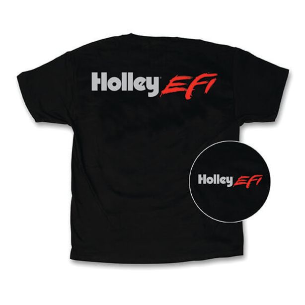 HOLLEY 10044-LGHOL T-Shirt - Large w/Holley EFI SS Logo - Black