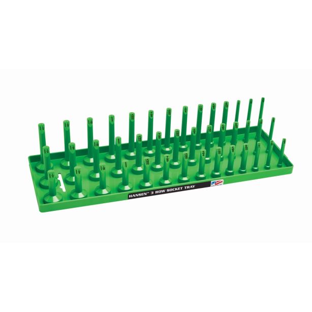 1/2" SAE 3-Row Socket Tray - Green Hansen Global 12033