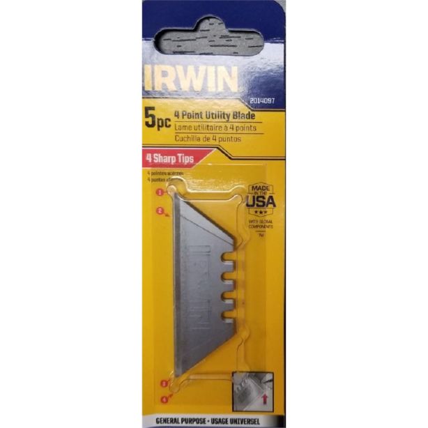 5PK 4 POINT CARBON UTILITY BLADE Irwin Industrial 2014097