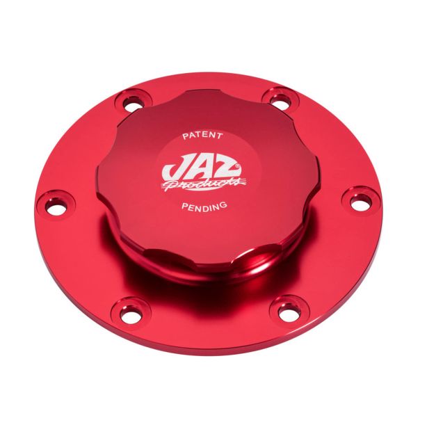 Billet Alm Threaded Cap Assembly 6-Bolt Red JAZ 391-725-06