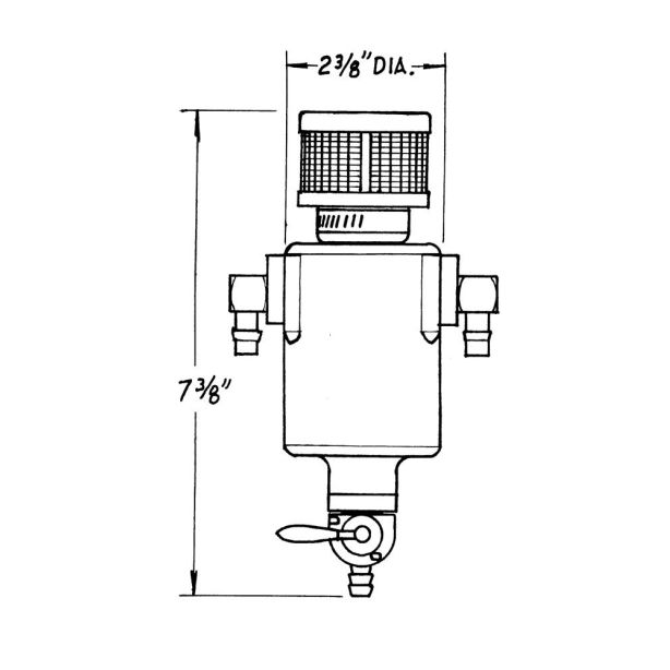 Mini-Breather Tank w/3/8in Fittings JAZ 605-375-01