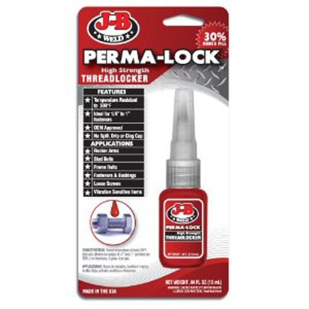 J-B Weld Perma-Lock 13ml. Red Threadlocker J B Weld 27113
