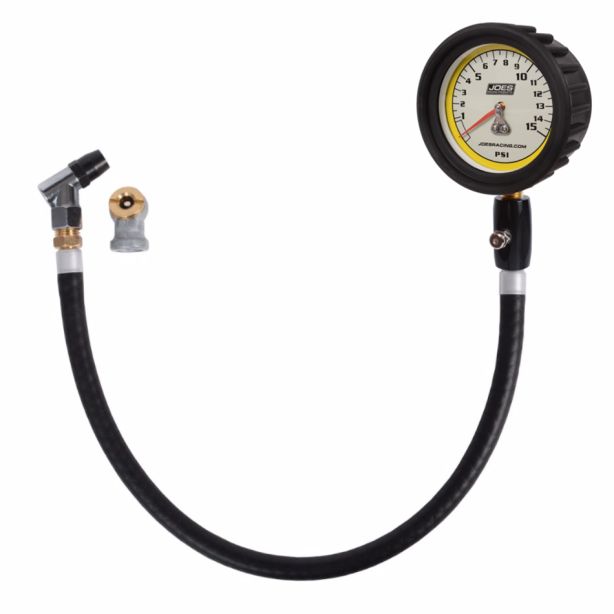 Tire Pressure Gauge 0-15psi Pro w/HiFlo Hold JOES RACING PRODUCTS 32325