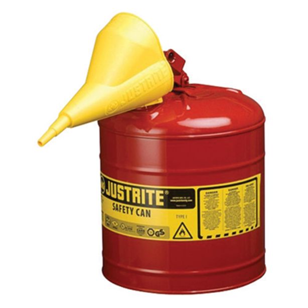 5Gal/19L Safety Can Red w/Fnl Justrite Mfg. Co. 7150110
