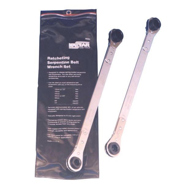 WRE SET RATCHETING SERPENTINE BELT 2PC Lang Tools 8584