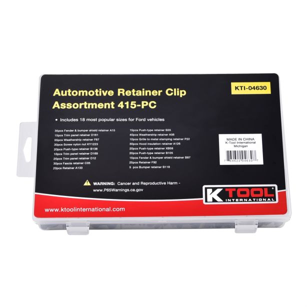 Automotive Retainer Clip Assortment 415pc K Tool International YC06