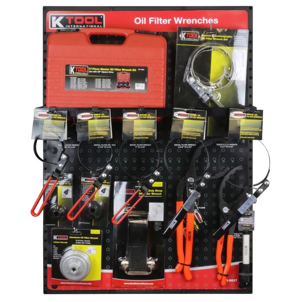 Oil Filter Wrench Display Assortment K Tool International KTI-0837