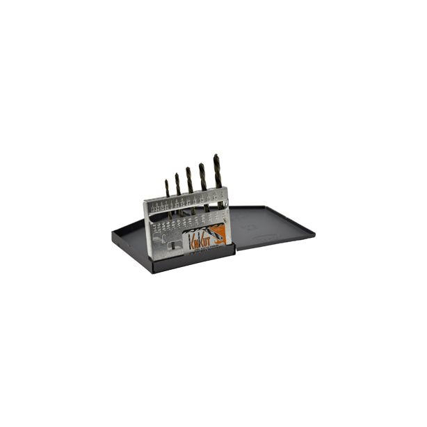 Knkut 5KK6 5 Piece Left Hand Jobber Length Drill Bit Set