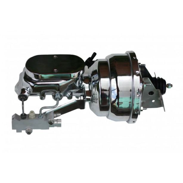 LEED BRAKES 2N6B2 8in Dual Chrome Brake Bo oster 1-1/8in Bore Mastr