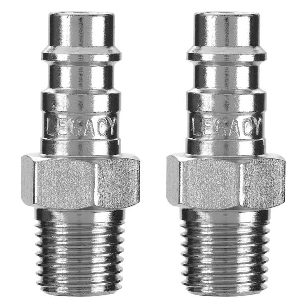 Flexzilla High Flow Plug, 1/4 Body, 1/4 MNPT Legacy Manufacturing A53440FZ-2PK