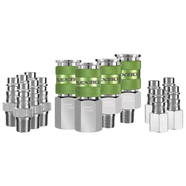 Flexzilla High Flow Coupler & Plug Kit, 14 pc Legacy Manufacturing A53458FZ