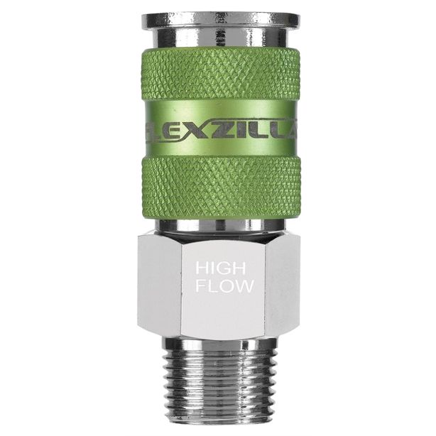 Flexzilla High Flow Coupler, 1/4 Body, 3/8 MNPT Legacy Manufacturing A53626FZ