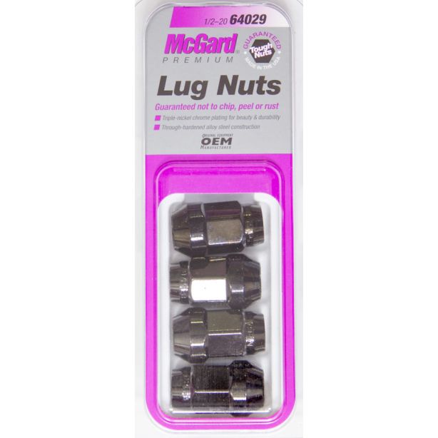 Lug Nuts 1/2-20 4 Pack Bulge Cone Seat Black MCGARD 64029
