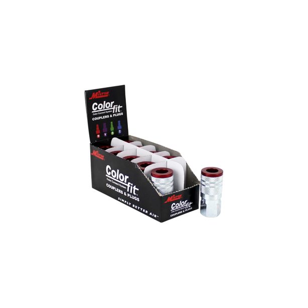 1/4" NPTF ColorFit Couplers M Style Red MILTON 715MC (Each)