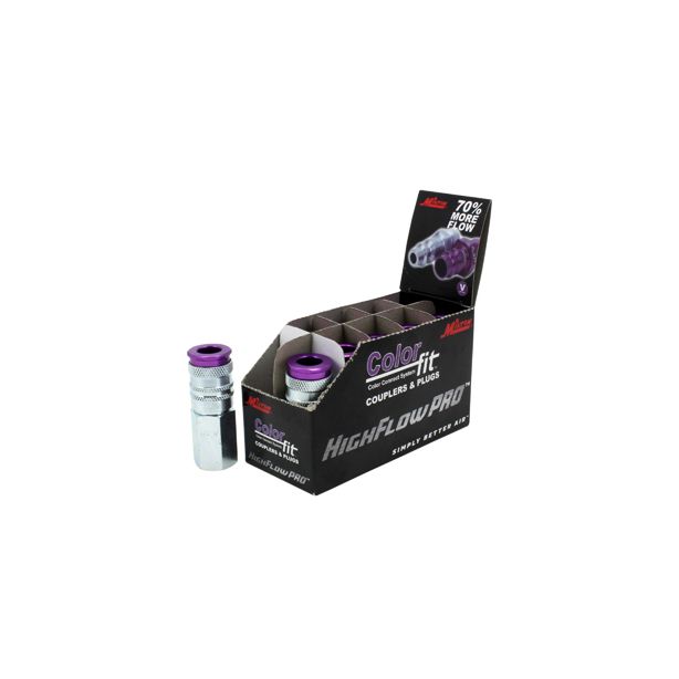 1/4" NPTF Coupler ColorFit V Purple HIGHFLOWPRO MILTON 764VC