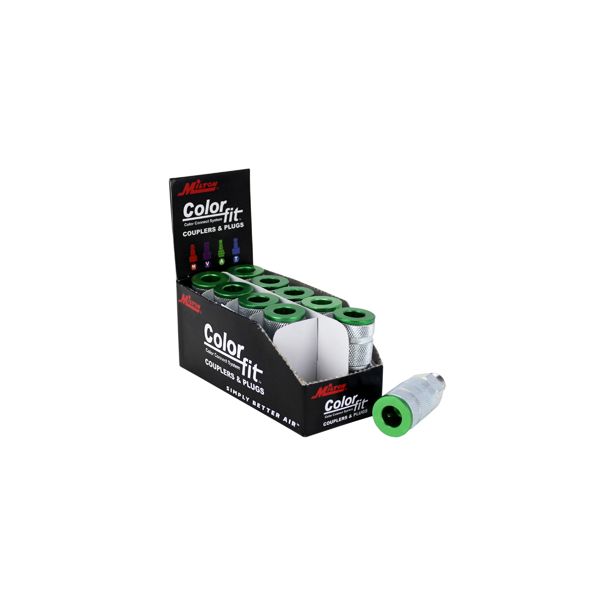 1/4" NPTM Coupler ColorFit A Style Green MILTON 776AC