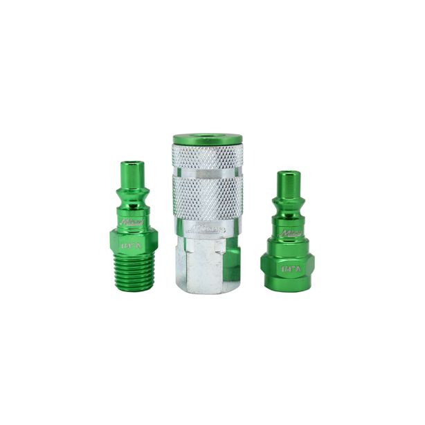 Milton S 303AKIT 3 Piece A Style 1/4" NPT Green ColorFit Coupler & Plug Kit