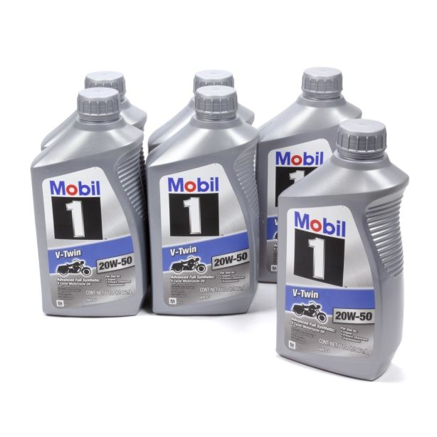 20w50 V-Twin Oil Case 6x1 Qt Motorcycle MOBIL 1 112630