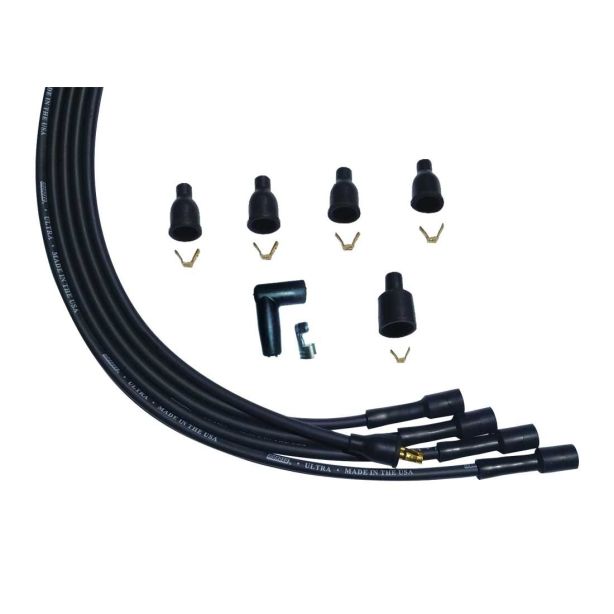 MOROSO 51004 Ultra Plug Wire Set Universal 4-Cyl Black