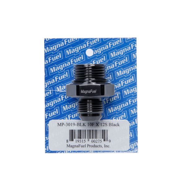 #10an Flare to #12an Port Fitting Str. Black MAGNAFUEL/MAGNAFLOW FUEL SYSTEMS MP-3019-BLK