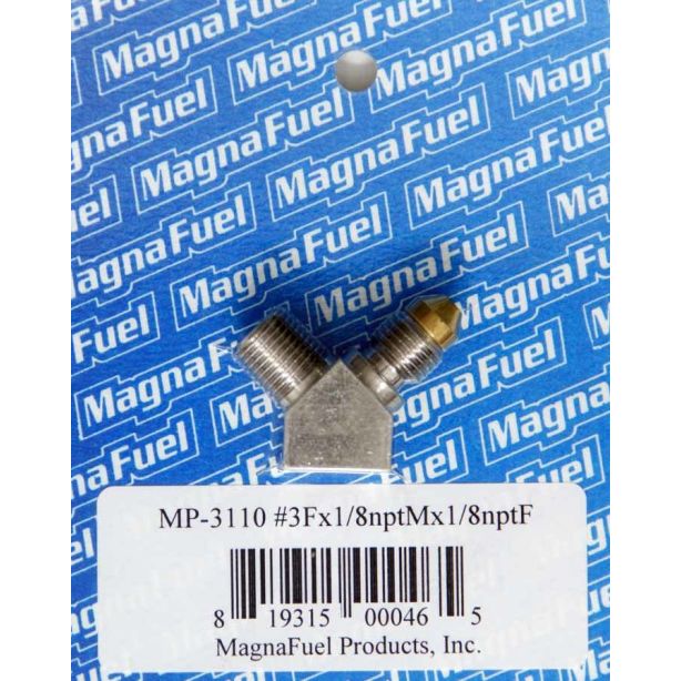 Jet Adapter Fitting - #3 x 1/8in x 1/8in w/Pill MAGNAFUEL/MAGNAFLOW FUEL SYSTEMS MP-3110