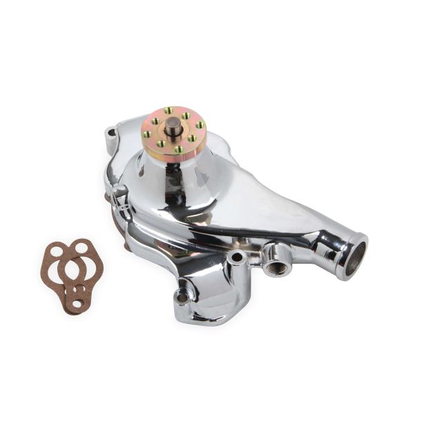 SBC Short Water Pump Alm. w/Chrome Finish MR. GASKET 7014G