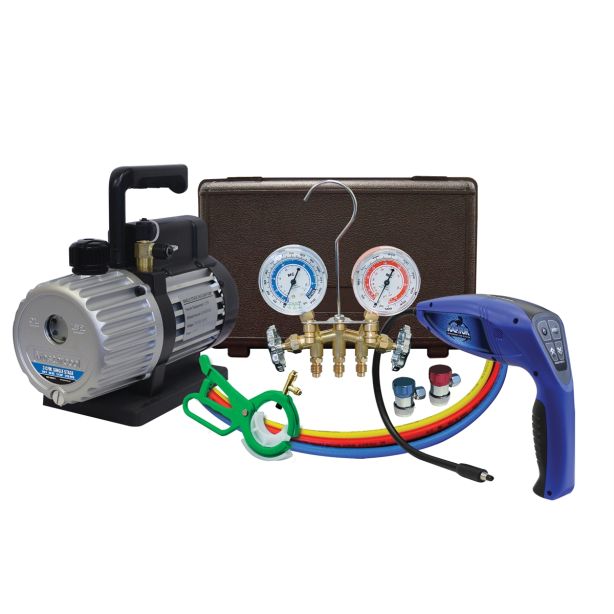 3 CFM Vacuum Pump with 55100-R Leak Detector Mastercool 90062-B-KIT