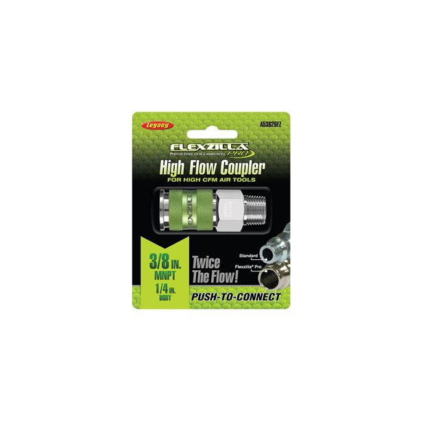 High Flow Coupler 1/4" Body 3/8" MNPT Flexzilla® Pro LEGACY MANUFACTURING CO A53