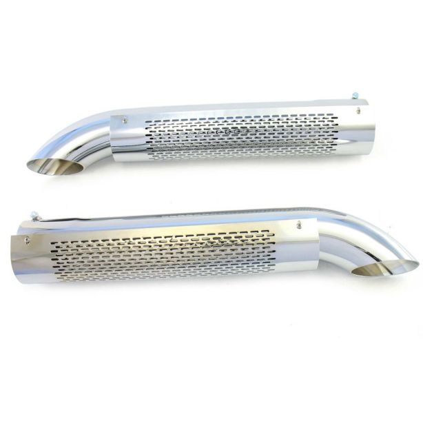 Side Tube Turnouts w/Shield/Mufflers Chrome PATRIOT EXHAUST H3824