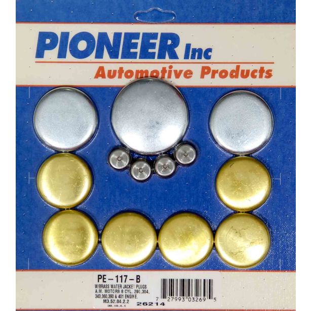 AMC V8 Freeze Plug Kit - Brass PIONEER PE-117-B