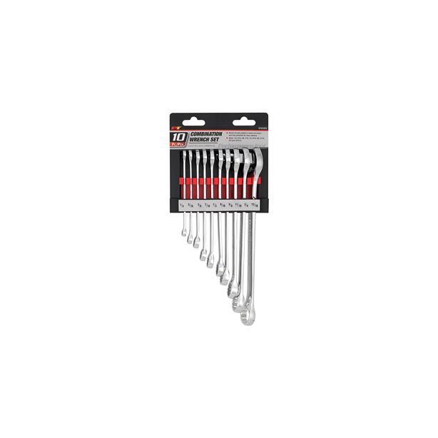 10 Pc SAE Fully Polish Combination Wrench Set WILMAR W30202
