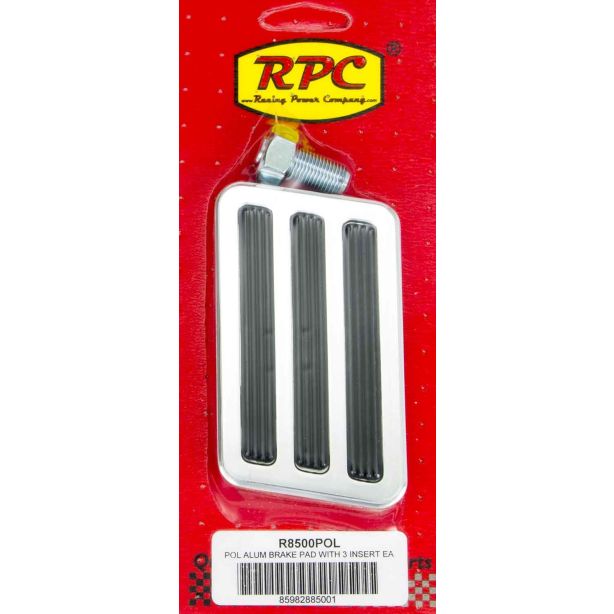 Brake Pad Polished with Rubber Inserts RACING POWER CO-PACKAGED R8500POL