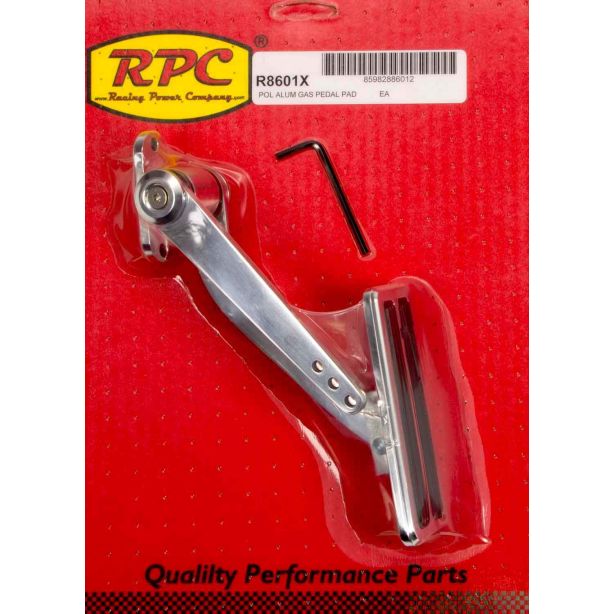 Polished Alum Pad Alum Arm Gas Pedal RACING POWER CO-PACKAGED R8601X
