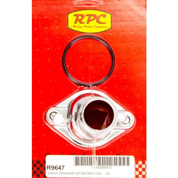 Chevy V8 Steel Str Up Water Neck Chrome RACING POWER CO-PACKAGED R9647
