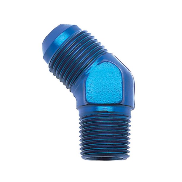 Adapter Fitting 6an Male to 3/8 NPT 45 Deg RUSSELL 662390
