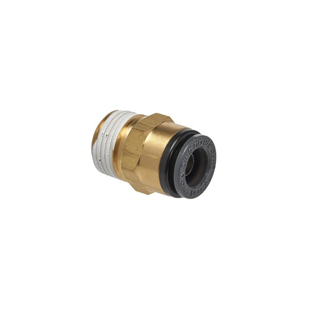 S.U.R & R ABM340 Straight Male Connector 3/8" Tube X 3/8" NPT (2)