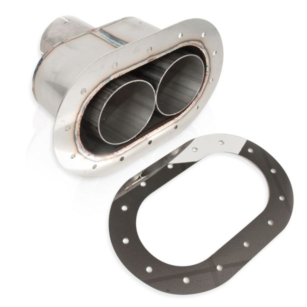 Through body Exhaust Tip Oval Style 2.5in Inlet STAINLESS WORKS ST2814