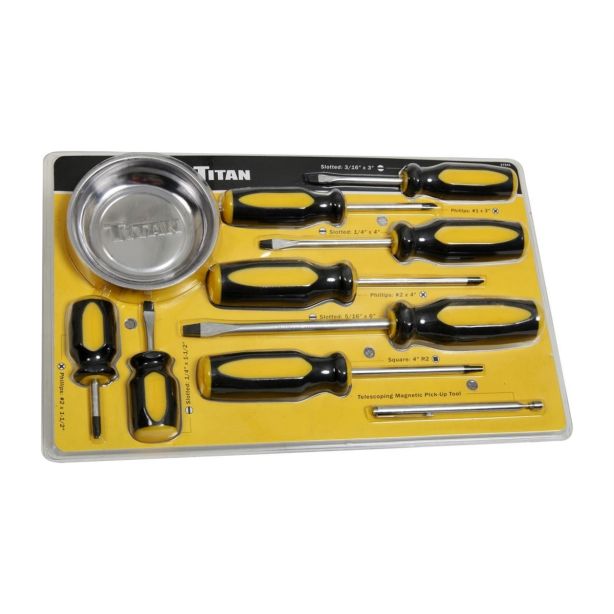 10-PC SCREWDRIVER SET WITH MAGNETIC  Titan 17241