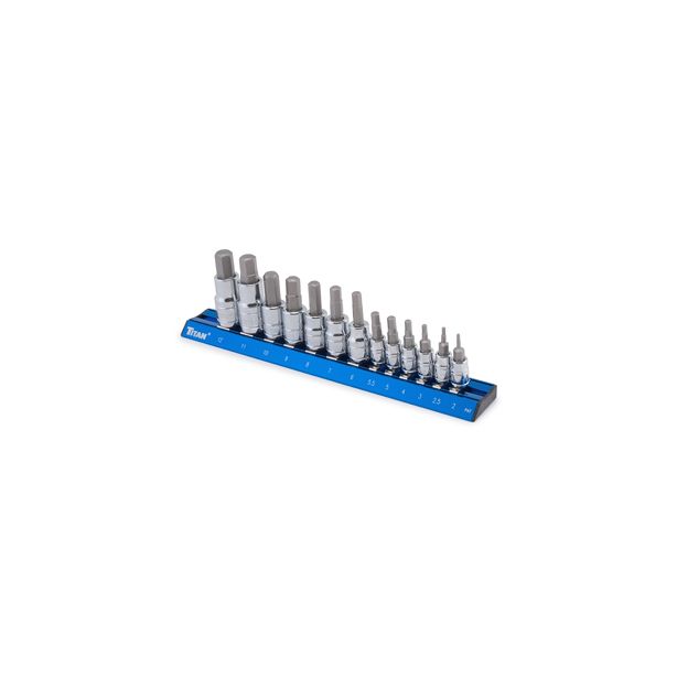 13 Piece Metric Hex Bit Socket Set TITAN  16124