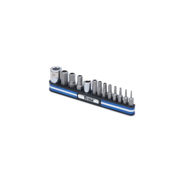Titan 16136 Tamper Resistant Metric Hex Bit Set on Magnetic Rail