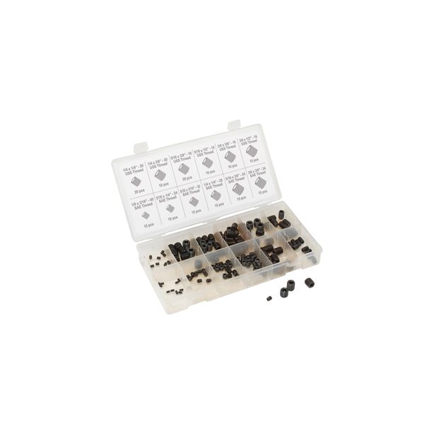 160 Piece  SAE Hex Head Set Screw Assortment